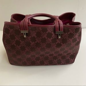 TUMI Signature Series Burgundy Handbag 2 zippered compartments & 2 pockets